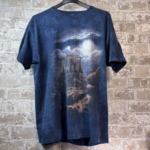 The Mountain Mens XXL Desert Canyon Landscape Graphic T-Shirt Blue Tie-Dye USA